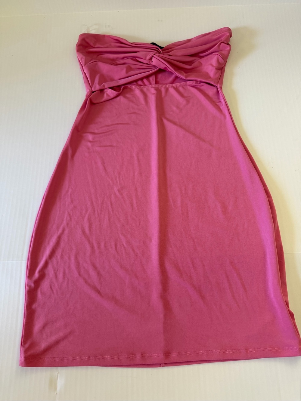 Blue Blush Strapless Twist-Front Hot Pink Dress